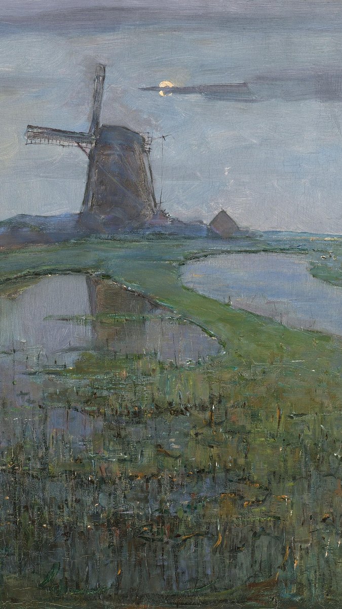 Oostzijdse Mill by Moonlight by Piet Mondriaan